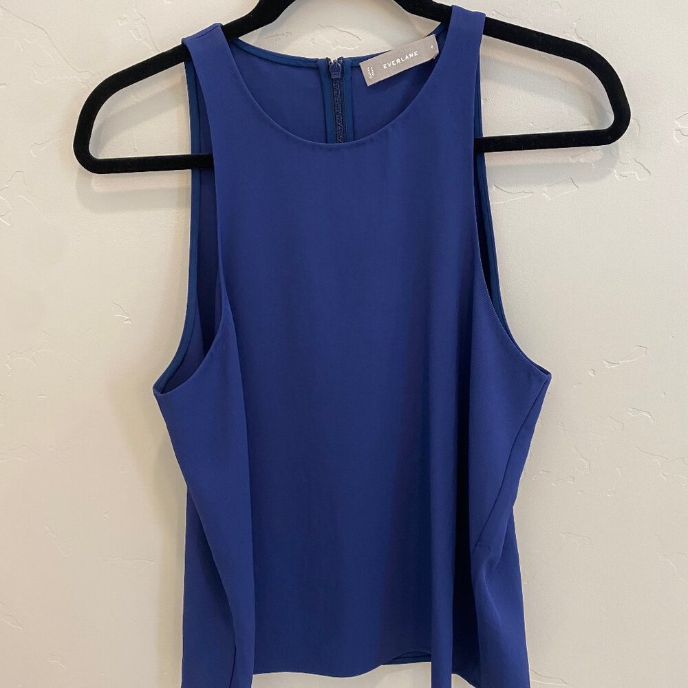 Everlane Japanese Go Weave High Neck Tank in Blue 8